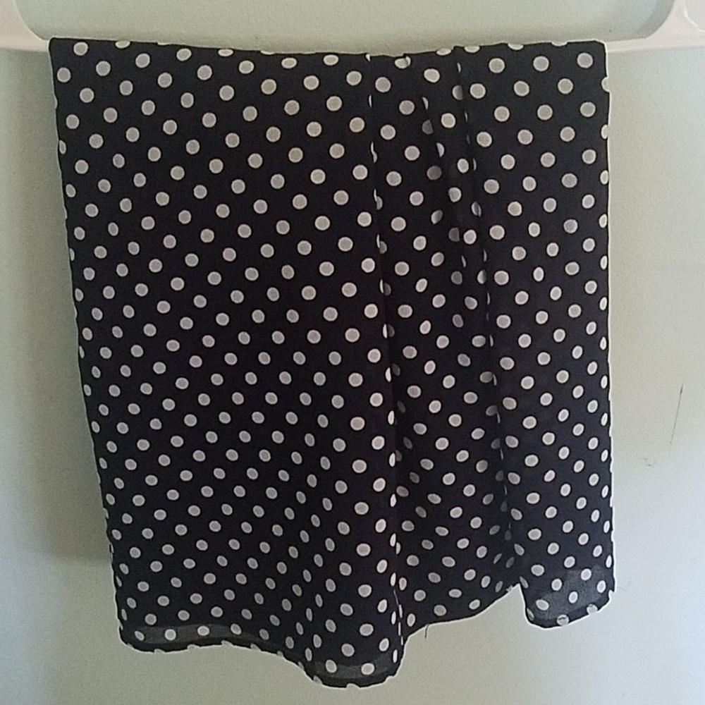 Blue and white polka dot skirt